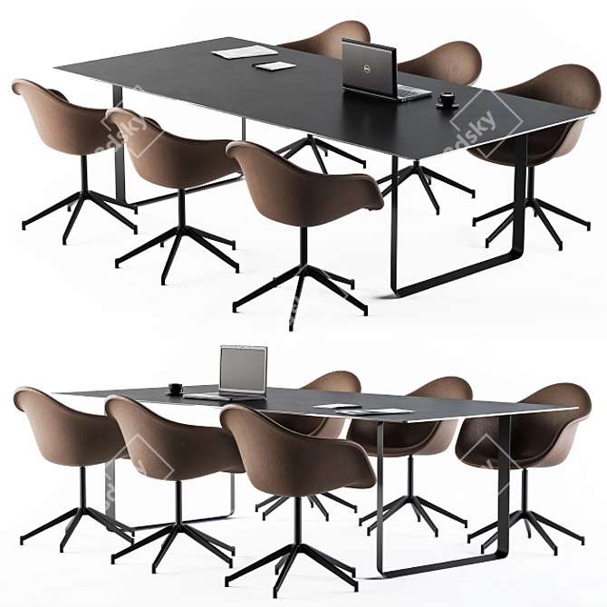 Conference Table & Chair Loft 3D model image 1