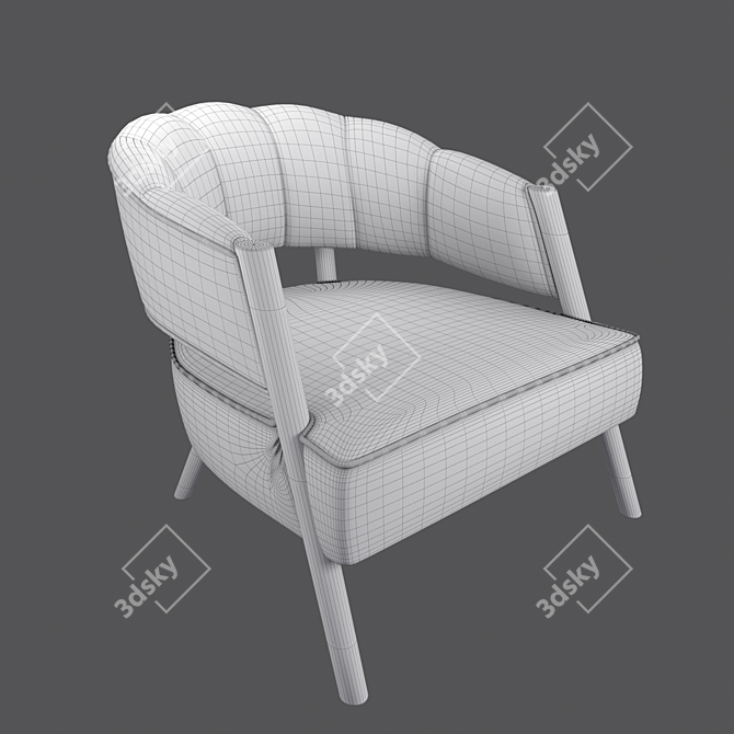 Elegant Ellen Armchair: Luxurious Comfort 3D model image 3