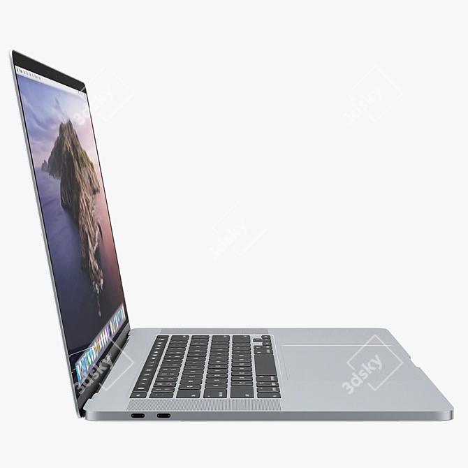 Sleek MacBook Pro 16 - Stunning Silver 3D model image 3