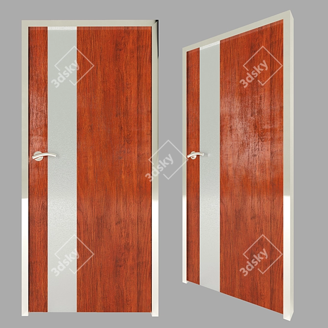 Wooden Steel-Look Door 3D model image 1