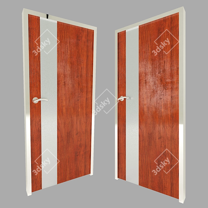 Wooden Steel-Look Door 3D model image 2