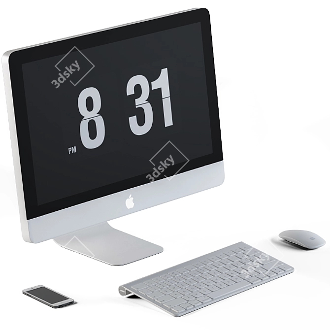 Black and White iMac Pro 3D model image 2