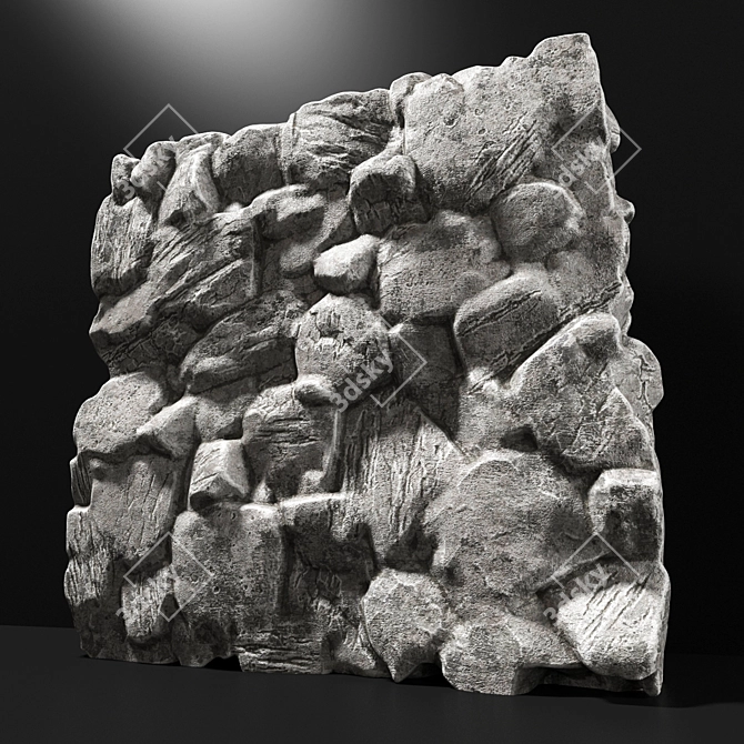 Giant Slab Granite Rock 3D model image 4