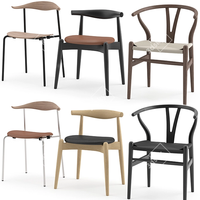 Carl Hansen & Søn's Chair Collection: Danish Design Classics 3D model image 1