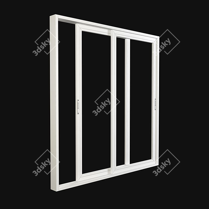 Sleek Aluminium Sliding Door & Window 3D model image 2