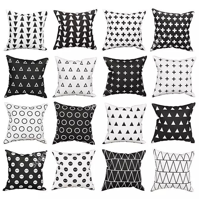 Elegant Sofa Cushion Set 3D model image 2