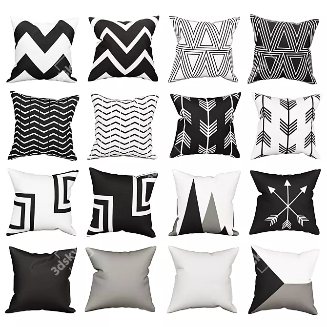 Elegant Sofa Cushion Set 3D model image 3