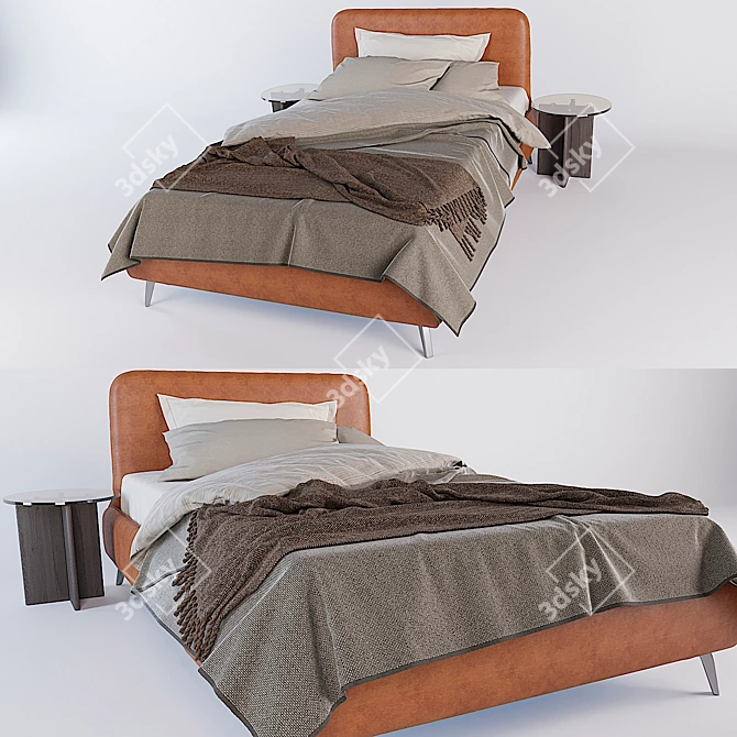 Elegant Ditre Italia ARIS Single Bed 3D model image 1