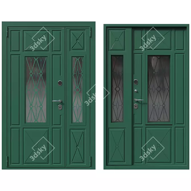 Premium European Door Solutions 3D model image 1