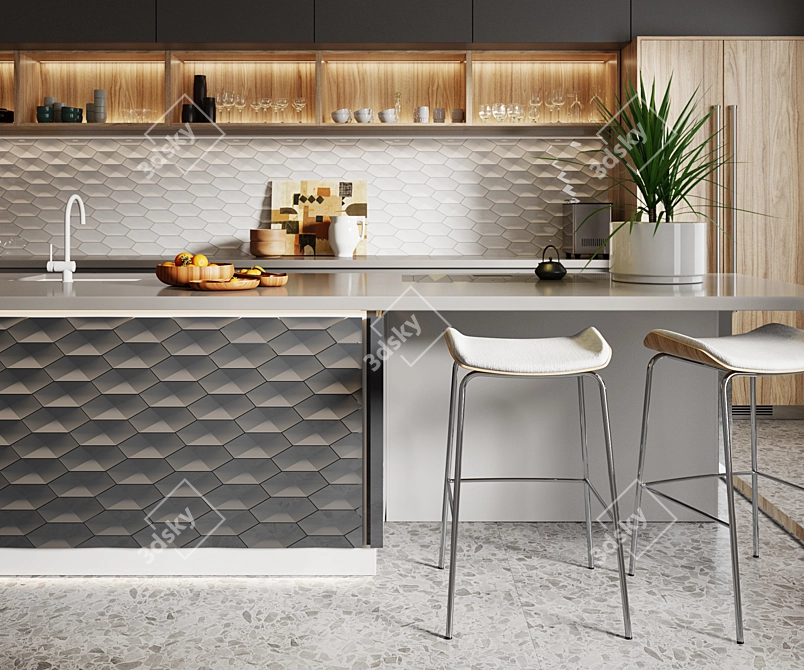 ASHOME 3D Wall Tiles - Custom Colors & Sizes 3D model image 4