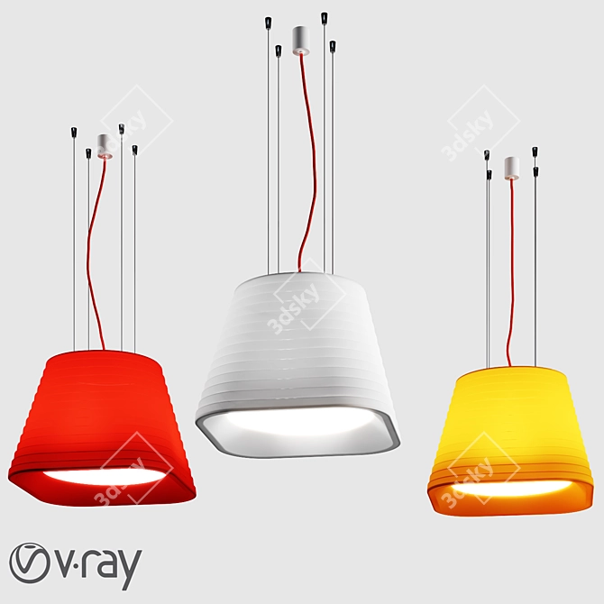 Modern Cube LED Pendant Light 3D model image 1
