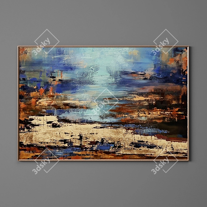  Modern Collection of 7 Paintings 3D model image 3