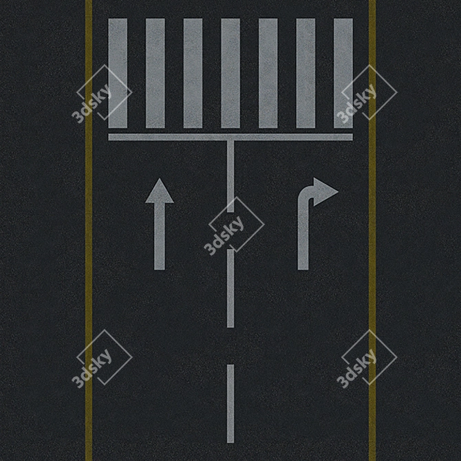 Versatile Road Textures: 7 Combinable Options 3D model image 1