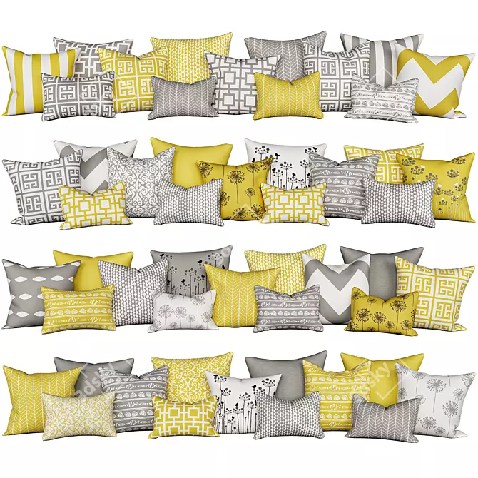 Accent Couch Toss: Chic Decor Pillows 3D model image 1