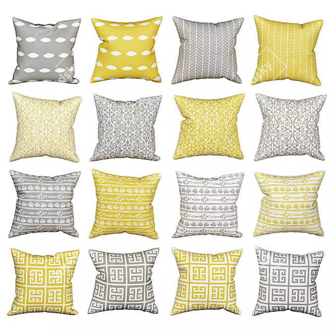Accent Couch Toss: Chic Decor Pillows 3D model image 2