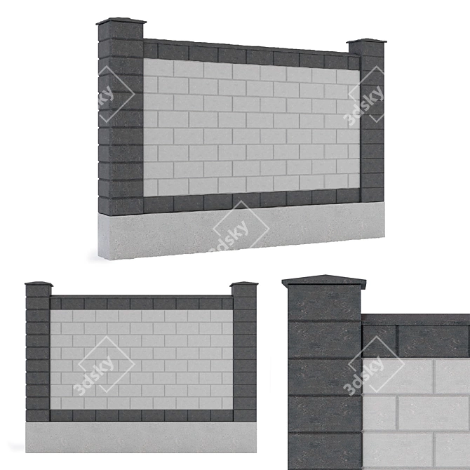 Sandblock Fence: Sturdy and Stylish Solution 3D model image 1