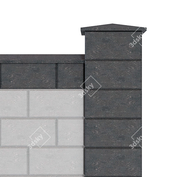 Sandblock Fence: Sturdy and Stylish Solution 3D model image 4