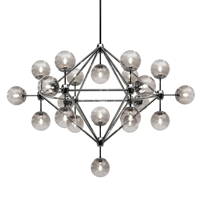 Hexagonal Metal Pendant Chandelier 3D model image 1