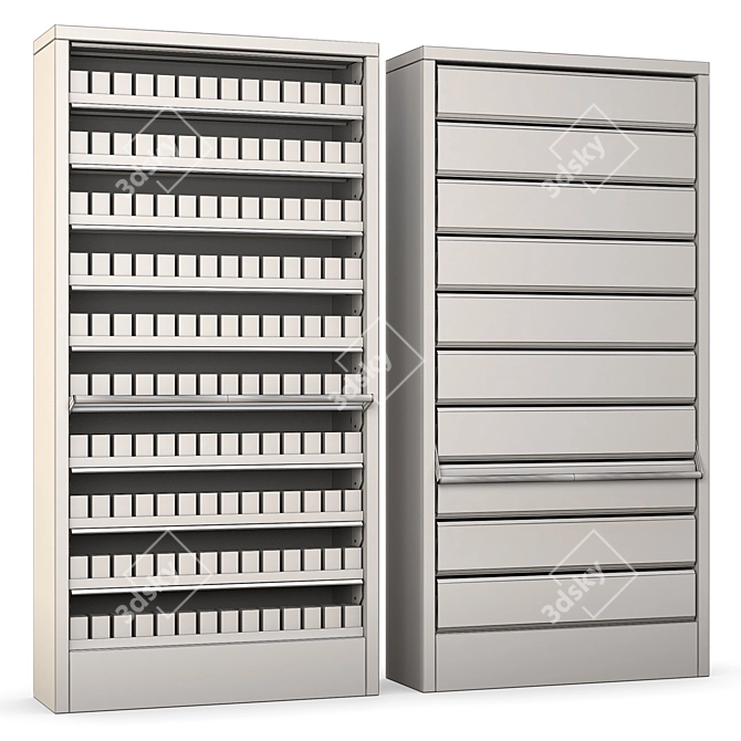 Metal Blinds Cigarette Display Case 3D model image 2