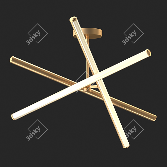 Sleek Adjustable LED Chandelier 3D model image 2