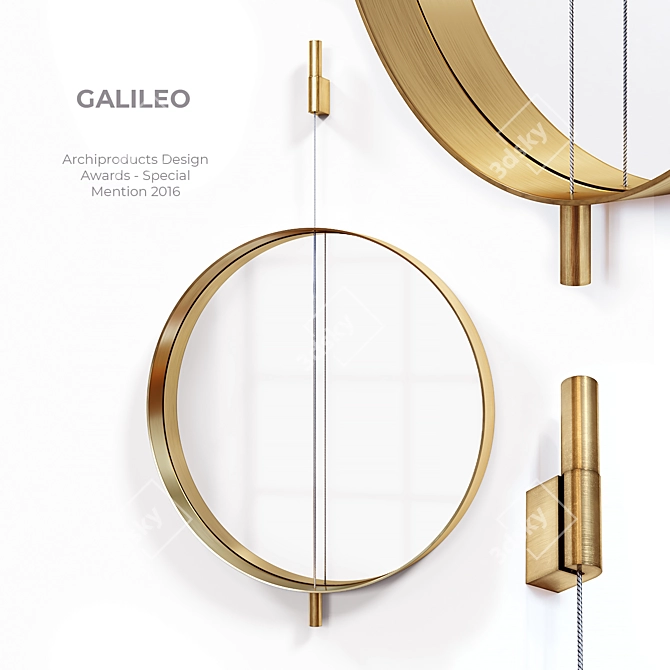 Elegant Galileo Mirror: A Living Divani Masterpiece 3D model image 3