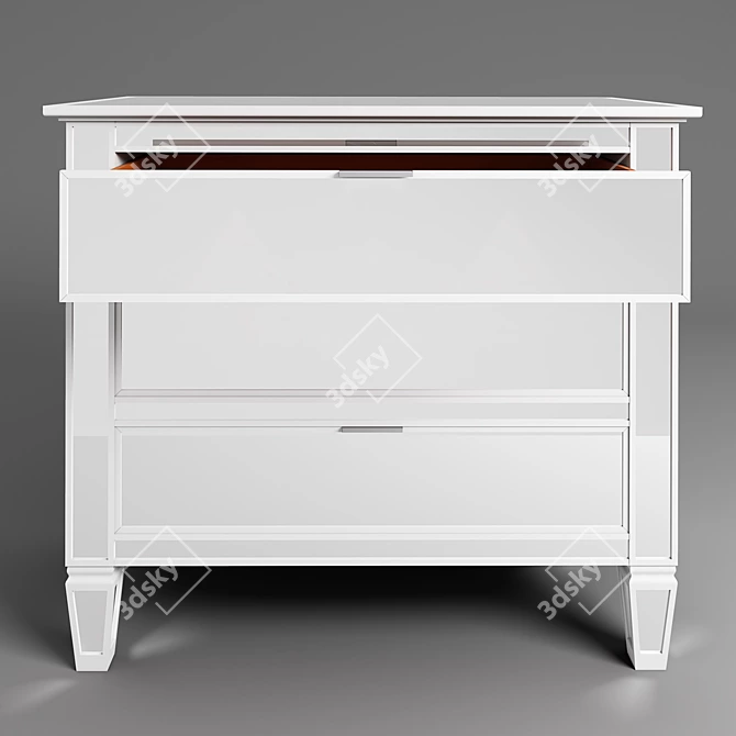 PB Park 3-Drawer Mirrored Dresser 3D model image 2