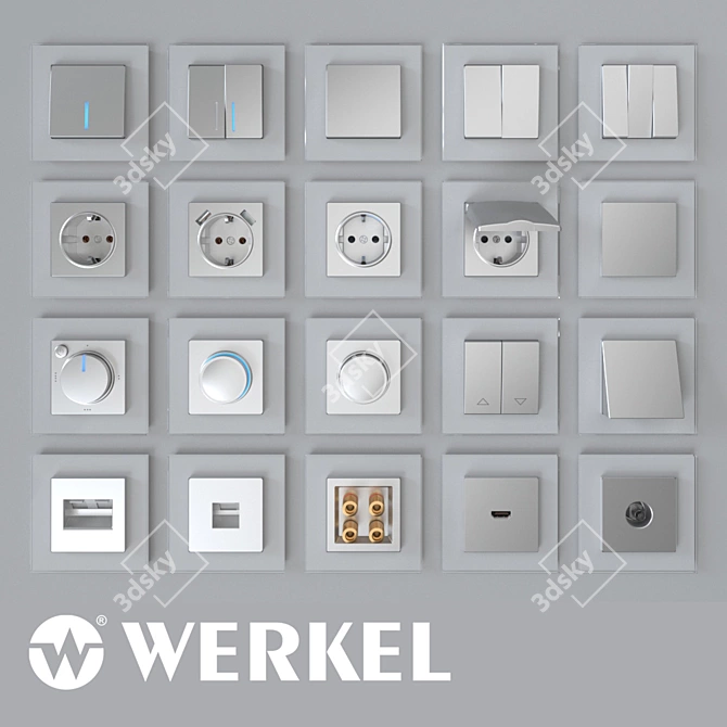 Werkel Silver Electric Switches 3D model image 1