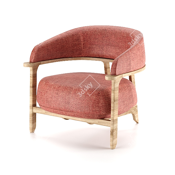 Elegant Arm Chair in 3D 3D model image 1