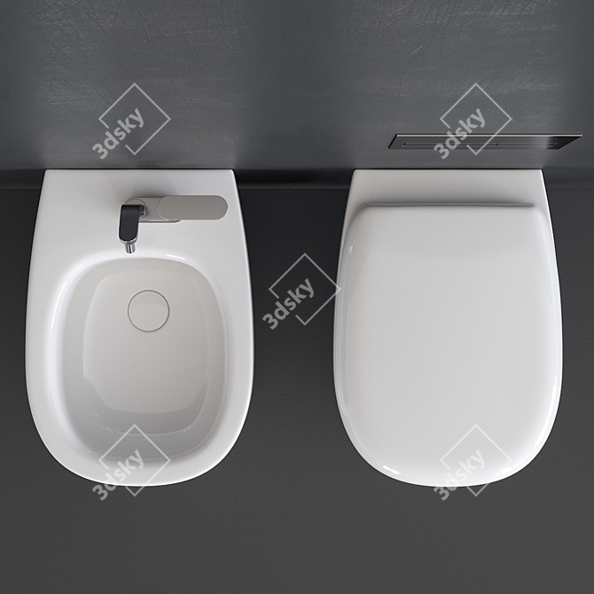 Flaminia Bonola Wall-Hung WC: Sleek Jasper Morrison Design 3D model image 4