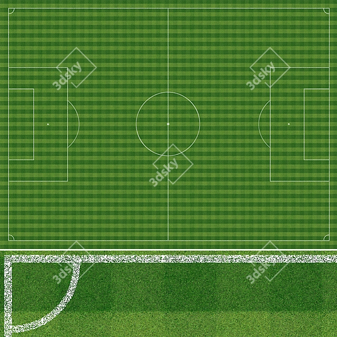 Title: Grassland Delight: High-Res Football Field Texture 3D model image 2