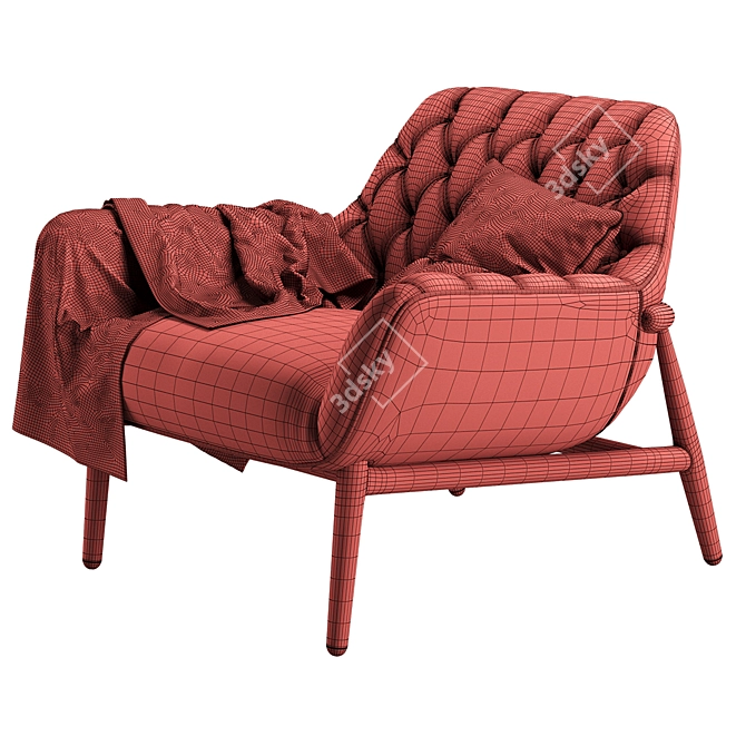 Elegant Jade Leather Armchair 3D model image 5