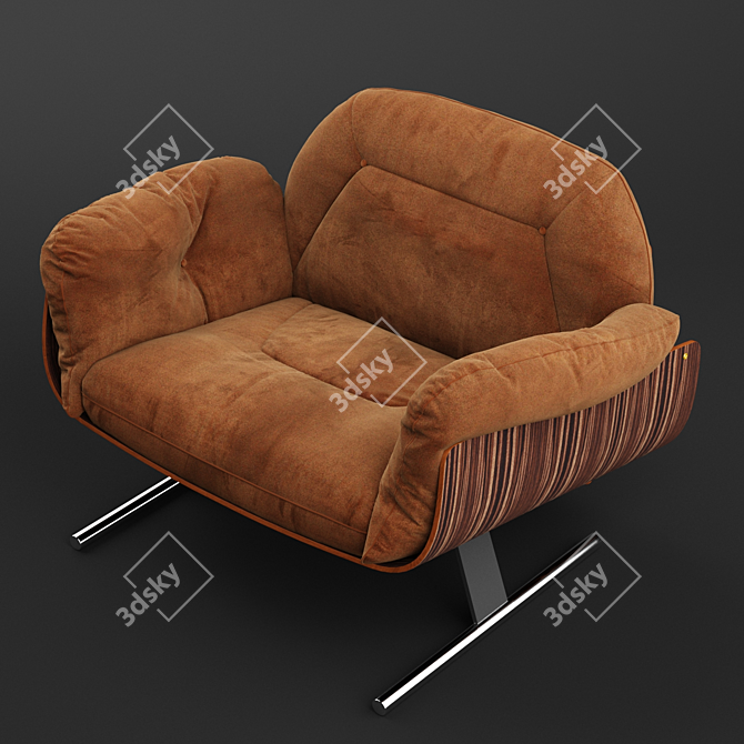 Elegant Executive Lounge Chair 3D model image 2