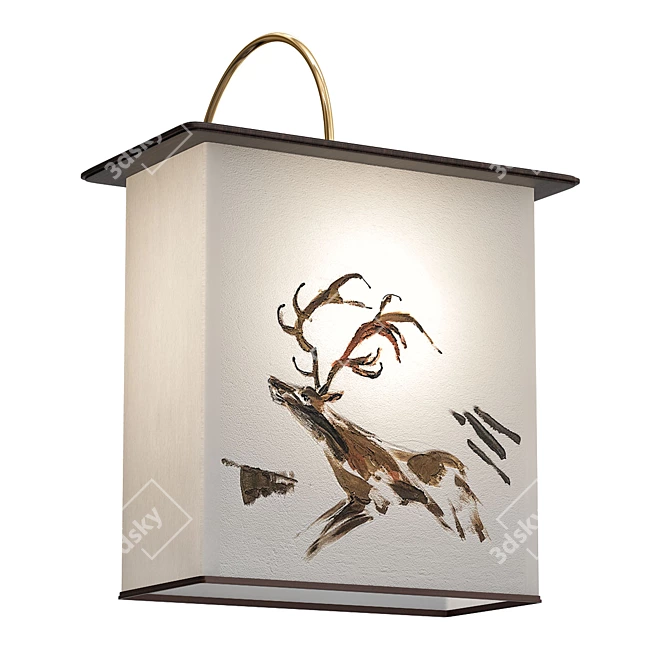 Minimalist Deer Wall Light 3D model image 1