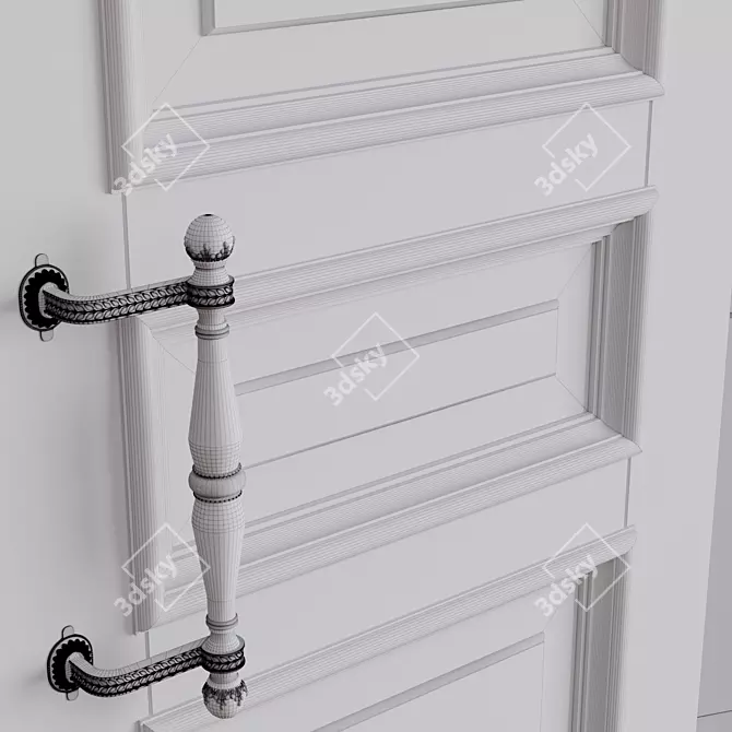 Classic Wood Door 3D model image 3