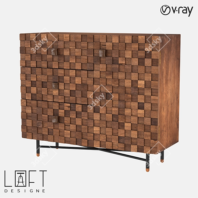 Contemporary Chest of Drawers with LoftDesigne 7089 Model 3D model image 1