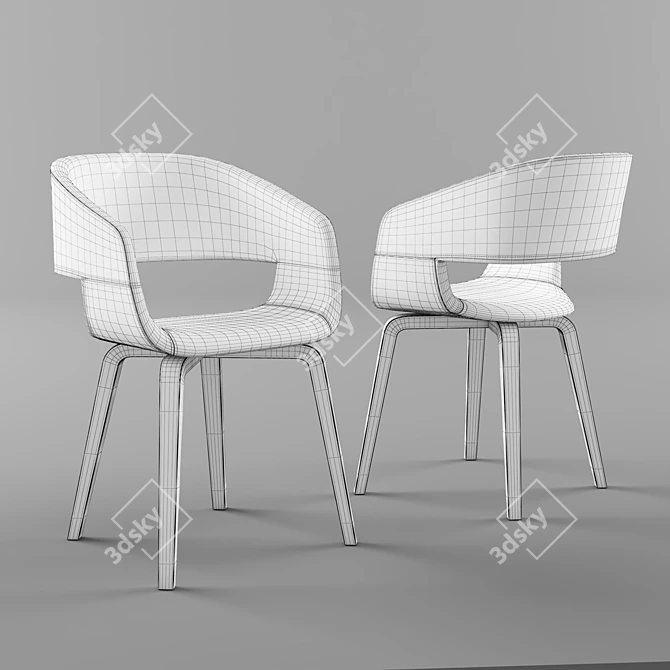 Sleek Scandinavian Design JYSK HOLSTEBRO Chair 3D model image 3