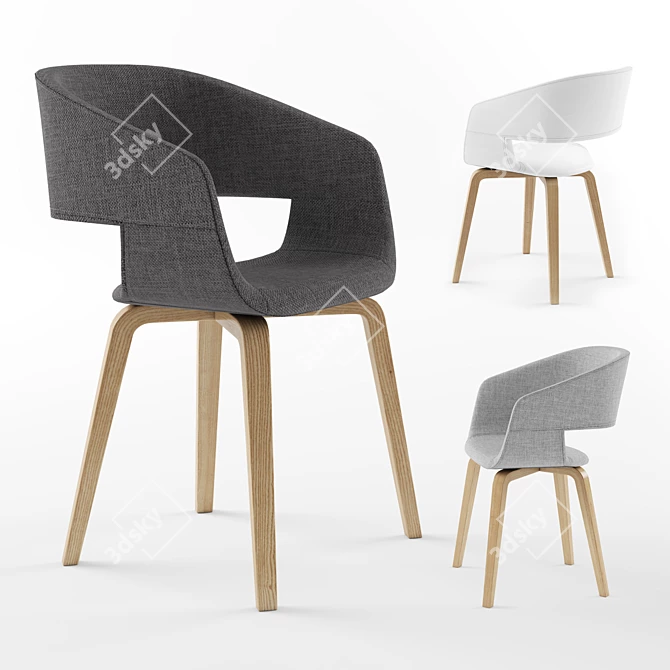 Sleek Scandinavian Design JYSK HOLSTEBRO Chair 3D model image 4