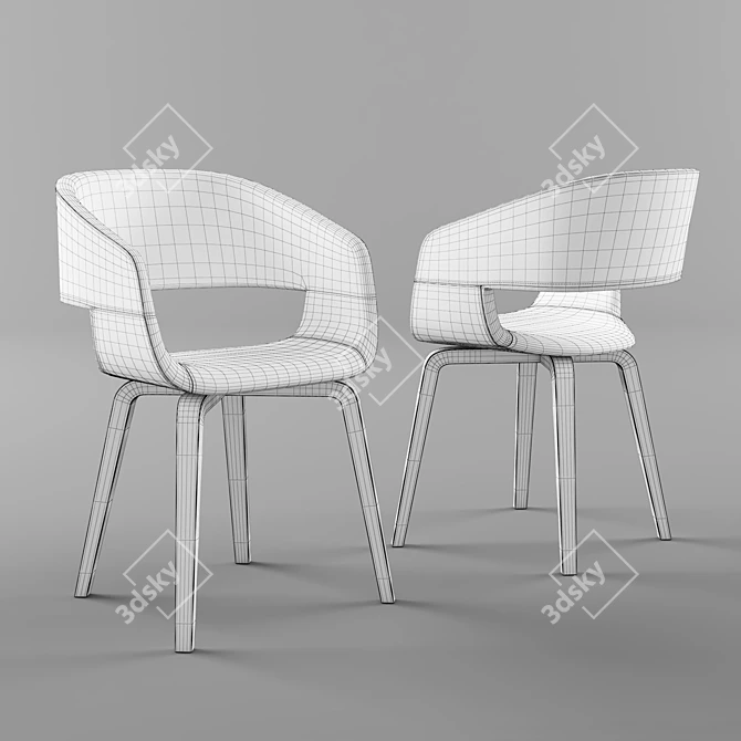 Sleek Scandinavian Design JYSK HOLSTEBRO Chair 3D model image 12