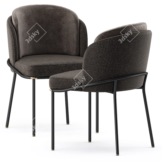 Sleek and Chic Fil Noir Chair 3D model image 3