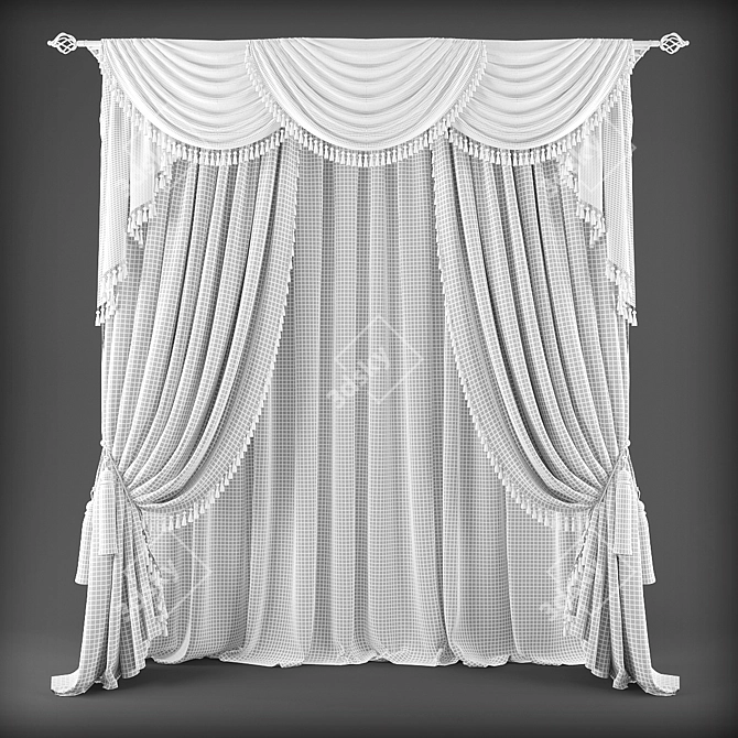 Polyester Curtains: 408492-412979 3D model image 2