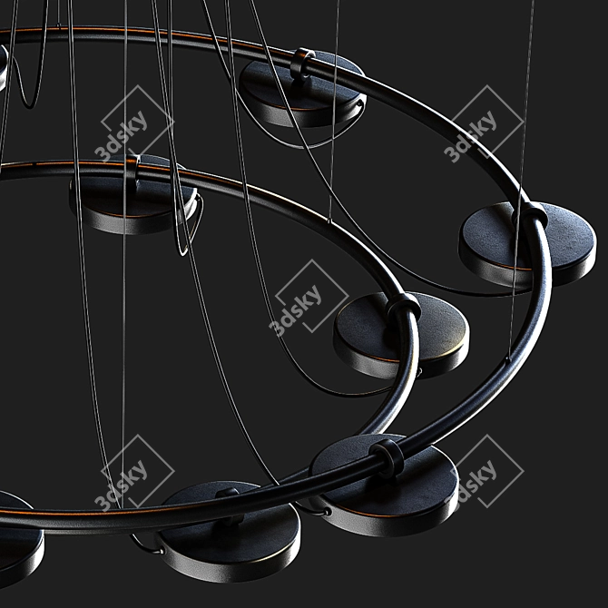 Adjustable Metallic Suspension Lamp 3D model image 11