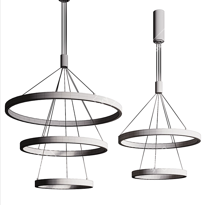 Elegant Metal Pendant Light 3D model image 2