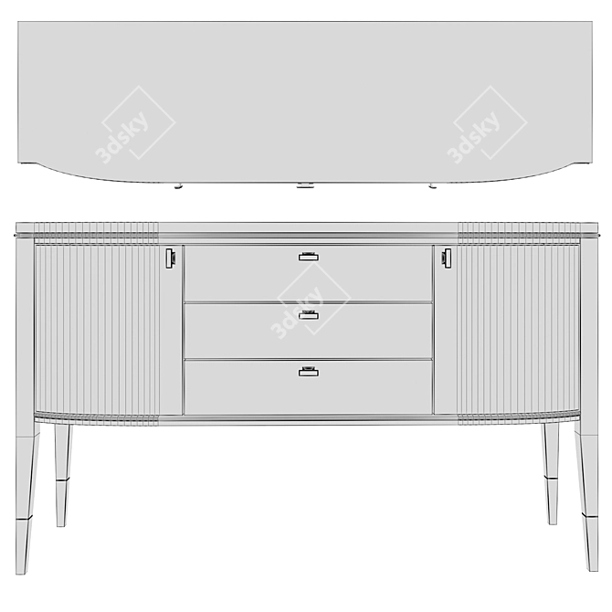 Elegant Grand Chest of Drawers 3D model image 4