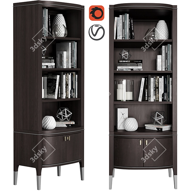 Dantone Grand Library Showcase - Elegant and Spacious 3D model image 1