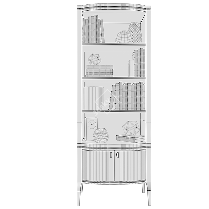 Dantone Grand Library Showcase - Elegant and Spacious 3D model image 4