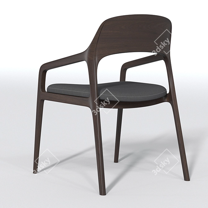 Wooden Fabric Chair 3D model image 6