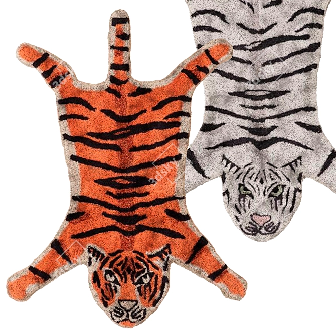 Wild Tiger Bath Mat - Urban Outfitters 3D model image 1