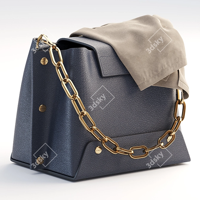 Yuzefi Navy Delila Mini Bag (13x17.5x12.5 cm) 3D model image 2