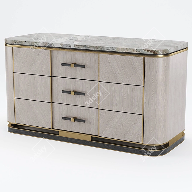 ASHI Chest of Drawers: 65x120x50cm 3D model image 2
