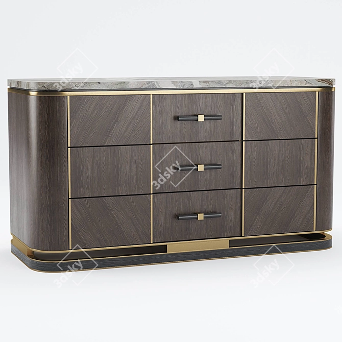 ASHI Chest of Drawers: 65x120x50cm 3D model image 3